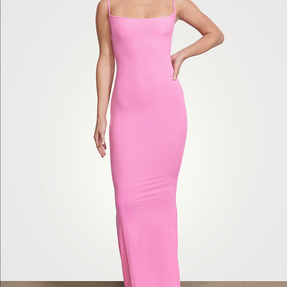 IN SEARCH OF SKIMS Bubblegum Pink Slip Dress